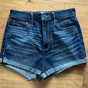 Abercrombie & Fitch Blue Jean Shorts Distressed Cuffed Hem
